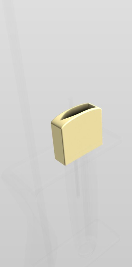 An image from autofusion 360 of the crossguard component.