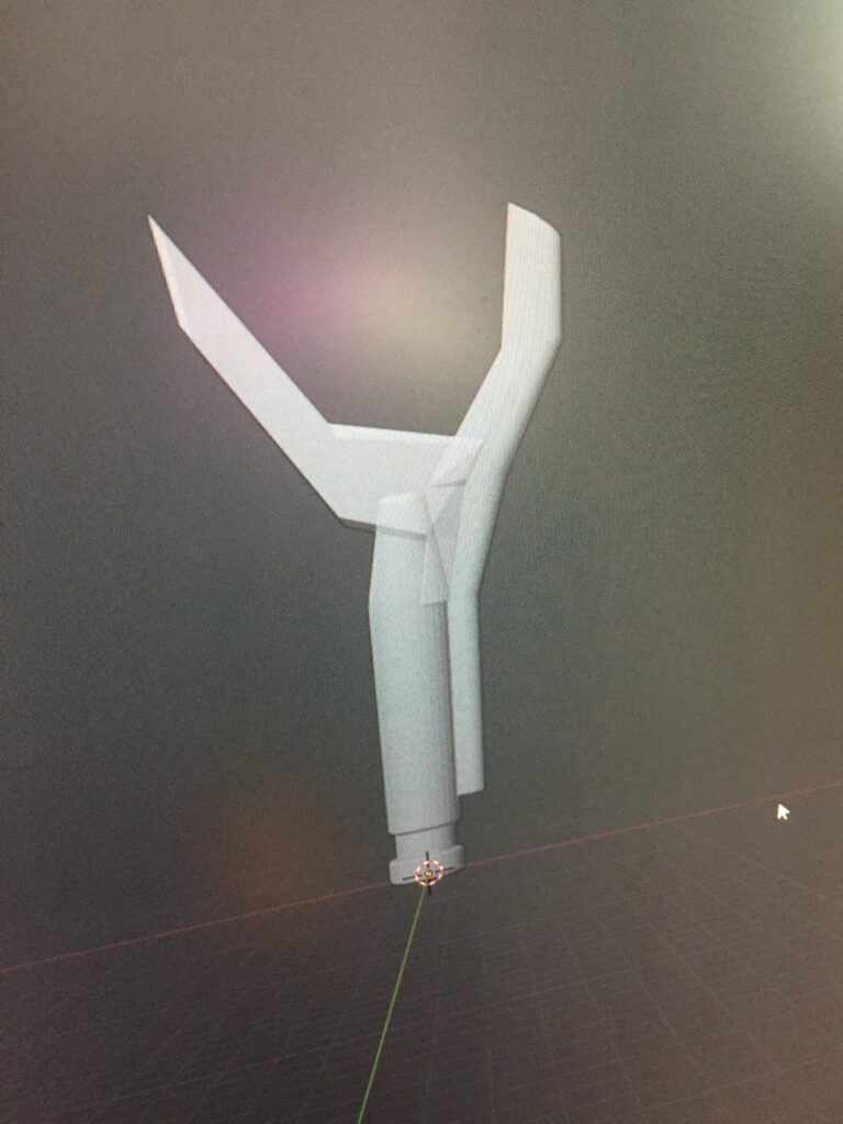 The handle of the sword, in Blender.