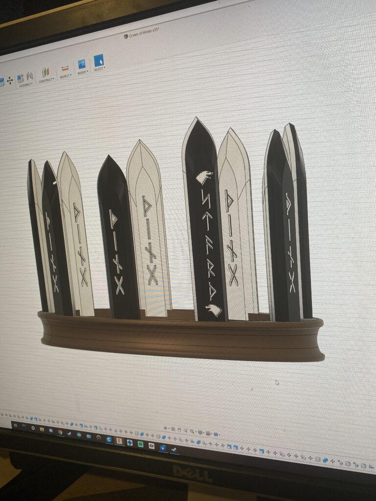 A design of how the crown would roughly look with these spikes.