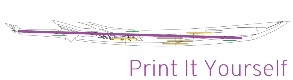 Image of Yones Azakana Blade Print it yourself with support rods highlighted