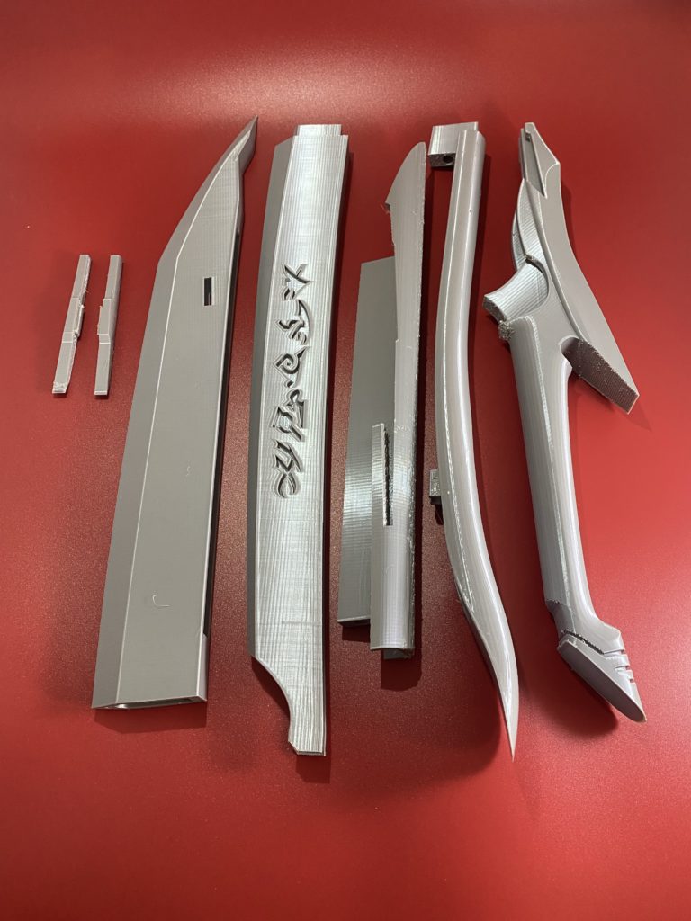 Yones Azakana Sword Raw Build all parts in grey PLA