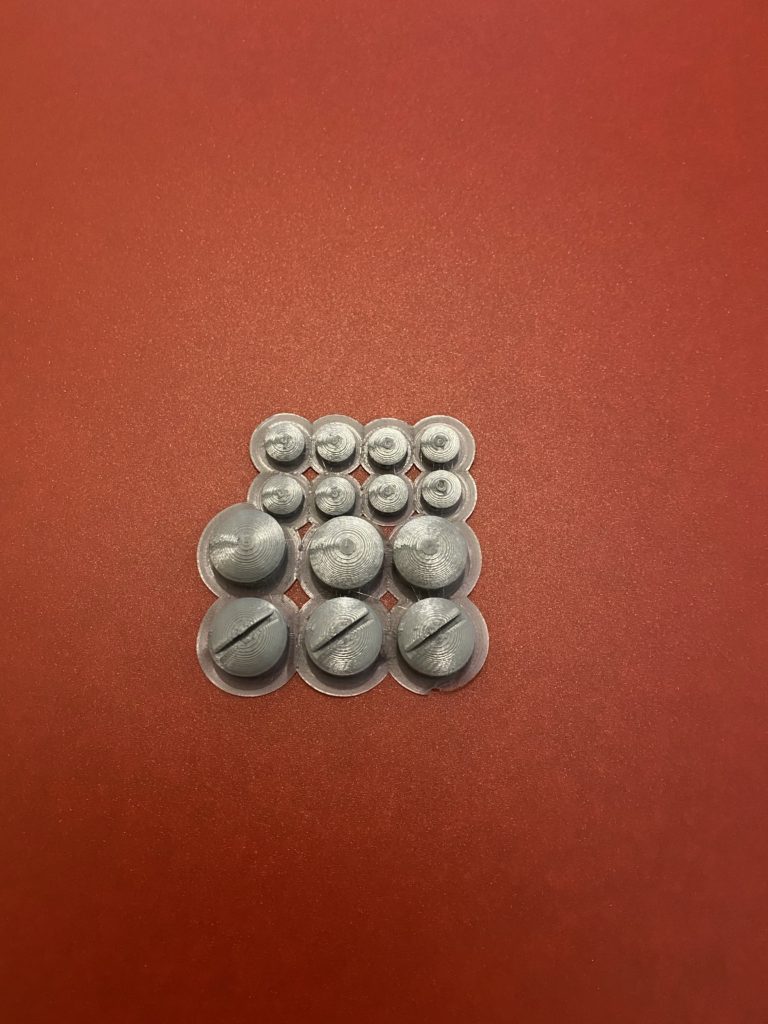 All the studs in grey PLA