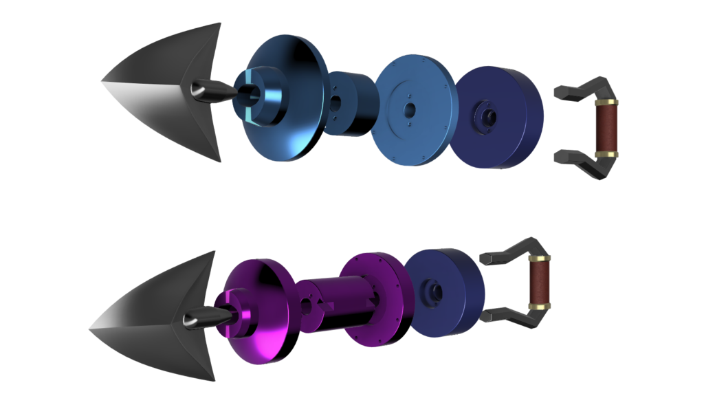 Exploded view of the Hookshot and Longshot.