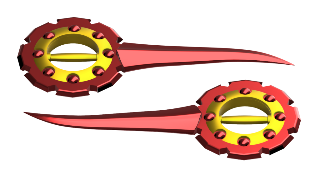 Render of both of Rikku's daggers FFX-2