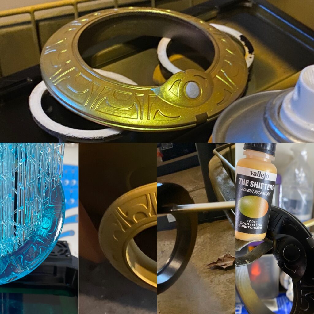 Very quick collage of printing, sanding, priming, painting and finishing