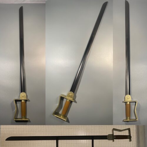 A collage of King Bradley / Wrath's Sword finished model on a grey background.