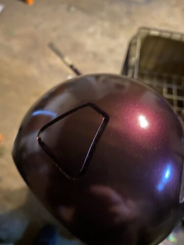 The body is now shiny purple and there is a faint reflection in the surface of the body of the Symmetra Turret 3D Print