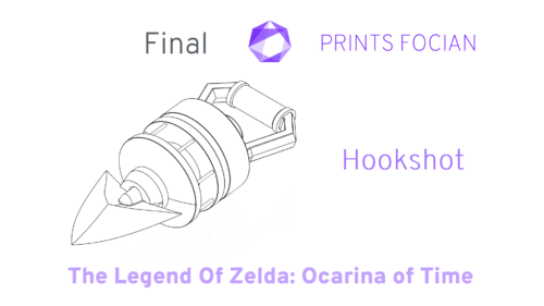 White back ground, wireframe of design, purple writing saying: Hookshot Zelda Ocarina of Time